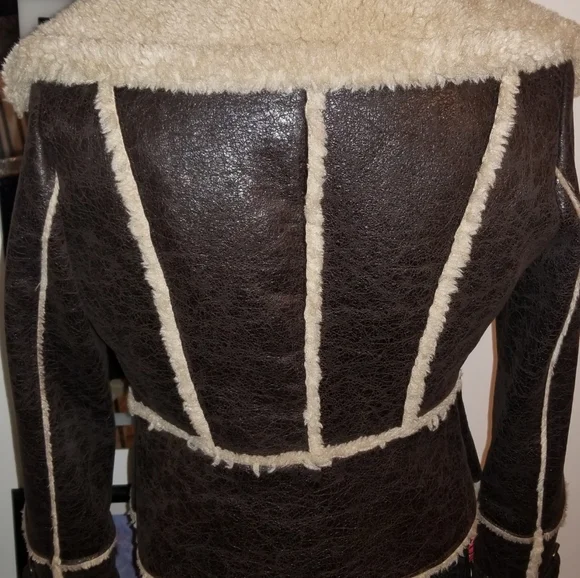 Bebe shearling oversized collar jacket size medium - Picture 3 of 7